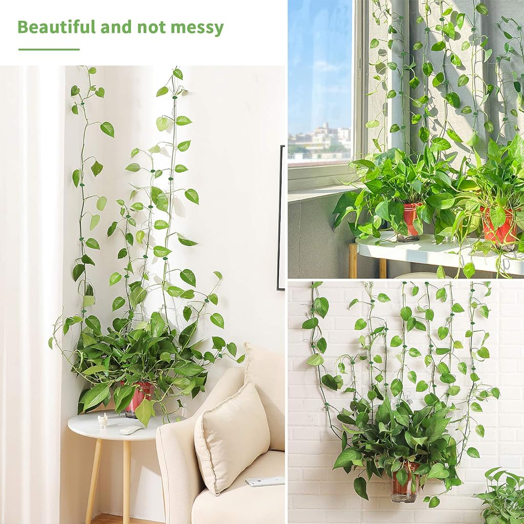 20Pcs Wall Fixture Clips for Plant Climbing, Vine Plant Climbing Wall Fixer Self-Adhesive Hook, Wall Vines Fixture Wall Hook Vines Climbing Clip for Home