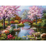 DIY 5D Diamond Painting Kit for Adults Kids,Full Drill Diamond Embroidery Crystal Rhinestone Pasted Painting Arts Craft for Home Wall Decor Paint(40X50cm)-Spring Scenery