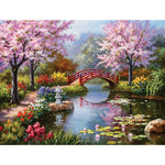 HASTHIP® DIY 5D Diamond Painting Kit for Adults Kids,Full Drill Diamond Embroidery Crystal Rhinestone Pasted Painting Arts Craft for Home Wall Decor Paint(40X50cm)-Spring Scenery