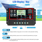 20A Solar Charge Controller Energy Controllers Intelligent Battery Regulator for Solar Panel Automatic Paremeter Adjustable LCD Display with USB Port 12V/24V Solar Charger Battery