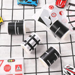 HASTHIP® Washi Masking Tape Set, DIY Trains Railways Road Tape Decorative Masking Tape Collection DIY Trains Railways Washi Tape Road Sticker Rolls for Toy Cars