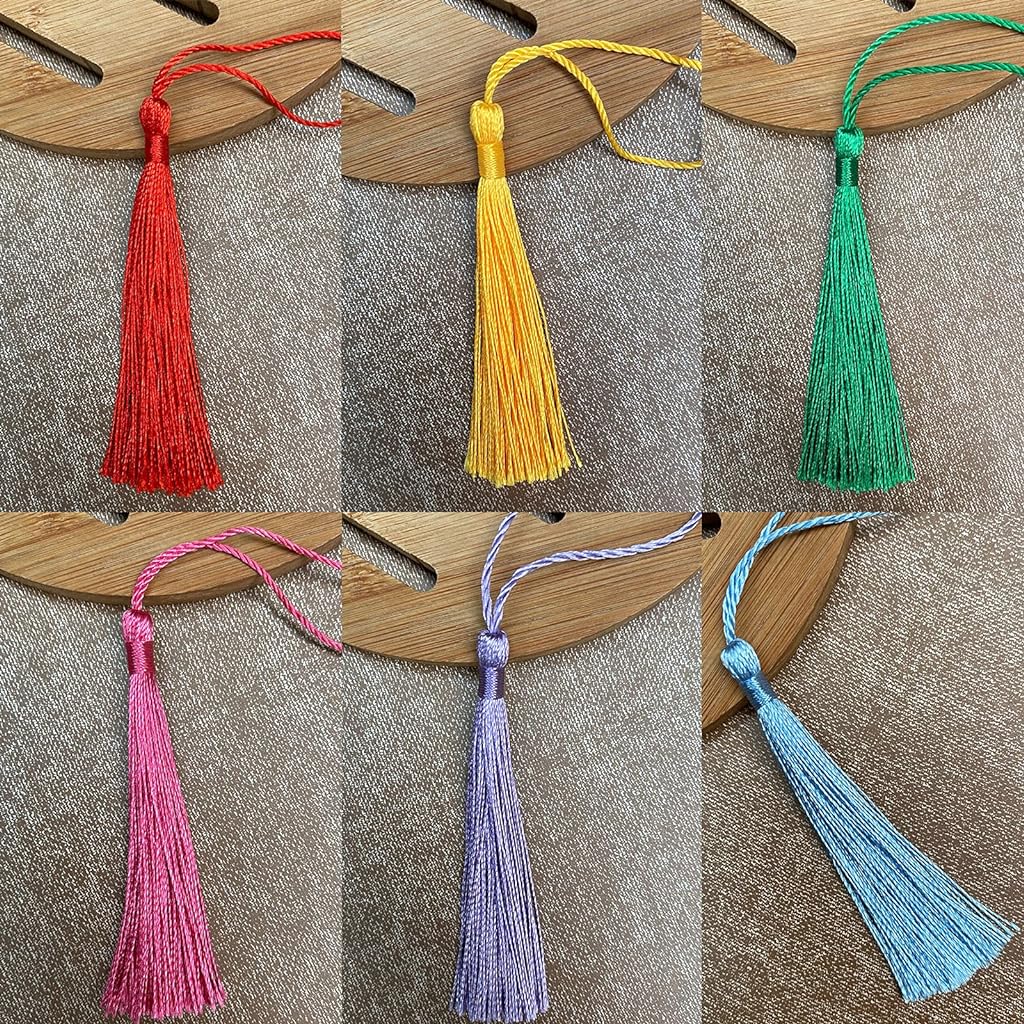 76pcs,38 Colors Handcraft Tassels with Loop for Jewelry Making Souvenir, Bookmarks, DIY Craft Accessory