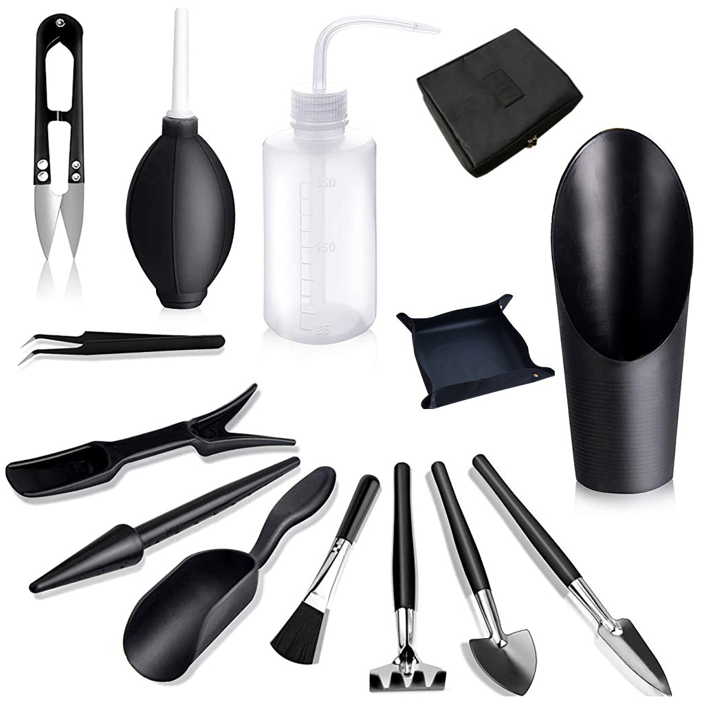 14pcs Gardening Tools Kit with Storage Bag & Mat, Plant Tools Kit for Home Gardening Agricultural Tools for Small Plants, Transplanting, Seedling, Succulent Planting