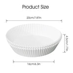 HASTHIP® 100Pcs Air Fryer Disposable Paper Liner, Non-Stick Parchment Paper Plate, Oil-Proof Water-Proof Parchment for Baking Microwave Frying Pan, Steamer, Airfryer(6.3 inches, White)