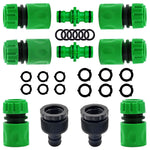 10Pcs Hose Pipe Connector for Tap & Garden Hose, Universal Tap Connector with 2 Double Male Snap Connector & 6 Hose End Quick Connector & 2 Hose Tap Connector, Suit for 1/2in 3/4in