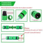 10Pcs Hose Pipe Connector for Tap & Garden Hose, Universal Tap Connector with 2 Double Male Snap Connector & 6 Hose End Quick Connector & 2 Hose Tap Connector, Suit for 1/2in 3/4in