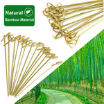HASTHIP® 100PCS Bamboo Sticks Skewers for Grilling, 4.7'' Natural Wood Bamboo Barbecue Skewers Sticks, Perfect for Cocktails and Appetizers Garnishes, Biodegradable and Eco-Friendly