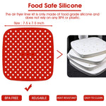 Reusable Silicone Air Fryer Liners, 8.5 Inch Non-Stick Easy Clean Air Fryer Accessories, Square Air Fryer Oven Pads Foodgrade Silicone Heat Resistant (1 Red + 1 Black)