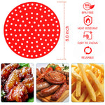 Reusable Silicone Air Fryer Liners, 8 Inch Non-Stick Easy Clean Air Fryer Accessories, Round Air Fryer Oven Pads Foodgrade Silicone Heat Resistant (1 Red + 1 Black)