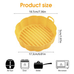 Air Fryer Silicone Liner, Non-Stick Reusable Round Silicone Pot with Ear Handles, Air Fryer Oven Accessories, No Need to Clean the Air Fryer, Yellow (Top: 7.5 inches - Bottom: 6.8 inches)