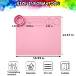 43*38cm Silicone Craft Mat for Painting Play Doh and Clay for Kids, Non-Stick Multipurpose Silicone Sheet with Cleaning Cup and Palette for Arts and Crafts, Painting, Casting