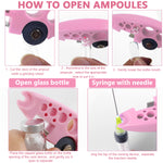 Ampule Cutter with 5 Replaceable Grinding Wheels, Ampoule Cutter for Doctors, Glass Bottle Cutter, Ampule Breaker, Suitable for Home Daily or Medical Use, Cut The Ampoule (Pink)