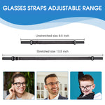 3Pcs Adjustable Glasses Straps No Tail Eyewear Retainer Anti-Slip Elastic Eyeglasses Strap Holder Sunglasses Straps for Adult and Kids (Black)