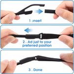 3Pcs Adjustable Glasses Straps No Tail Eyewear Retainer Anti-Slip Elastic Eyeglasses Strap Holder Sunglasses Straps for Adult and Kids (Black)