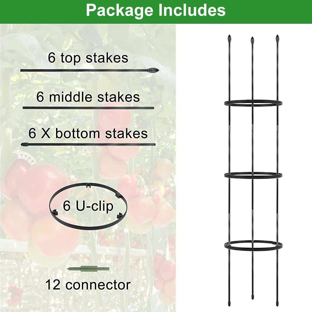 110 * 22CM Garden Plant Support Cages Stakes for Vine, Flower, Vegetable, Pot Trellis, Round Climber Plant Support for Home Indoor & Outdoor