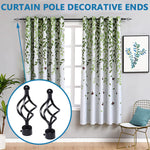 40 to 79 inch Metal Curtain Rod for Windows, Adjustable Shower Curtain Rods for Door & Window, Extendable Heavy Duty Iron Telescopic Drapery Pole with Swirl Finials (28mm Diameter, Black)