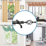 40 to 79 inch Metal Curtain Rod for Windows, Adjustable Shower Curtain Rods for Door & Window, Extendable Heavy Duty Iron Telescopic Drapery Pole with Swirl Finials (28mm Diameter, Black)