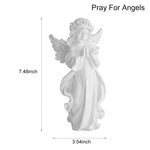 Praying Girl Angel Statue, Memorial Resin Wings Cherubs Sculpture for Decoration, Living Room, Shelf, Mantel, Home Decor Ornament, Perfect for Gifting, 3.54 * 7.48 Inches