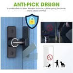 Sliding Door Locks, 90 Degree Heavy Duty Barn Door Lock Hardware with Reflective Strip Mark, Barn Sliding Door Latch Lock Suitable for Garden, Bathroom, Outdoor, Garage, Windo (Black)