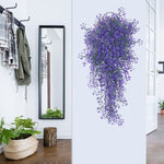 2 Pcs Ferns Artificial Plant, Artificial Hanging Plants Wall Plants Fake Ivy Garden Indoor Outdoor Party Wedding Decor, Purple