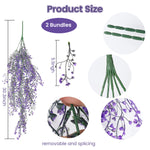 HASTHIP® 2 Pcs Ferns Artificial Plant, Artificial Hanging Plants Wall Plants Fake Ivy Garden Indoor Outdoor Party Wedding Decor, Purple