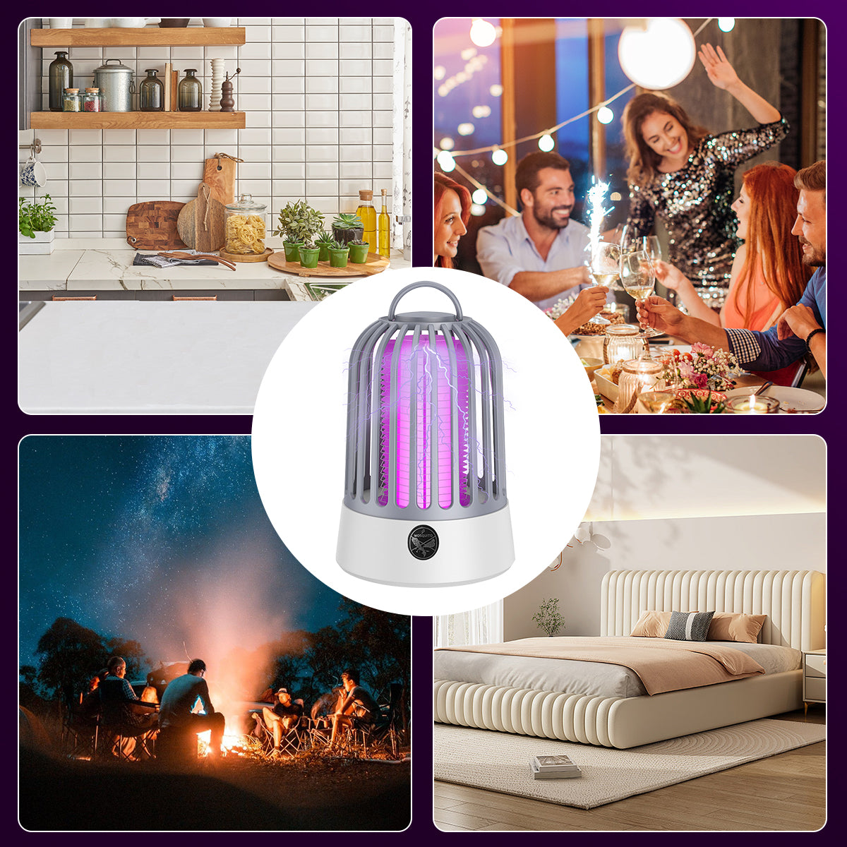 Mosquito Killer Lamp with Power Cord, 5w Insect Killer Machine, Hanging Electric Bug Zapper for Home Restaurants, Hotels & Offices, Insect Control for All Common Flies