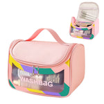 Travel Cosmetic Bag, Makeup Bag for Women Travel Toiletry Bag, Waterproof Toiletries Bag Portable Zippered Cosmetic Bag for Home & Travel, Pink