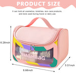 Travel Cosmetic Bag, Makeup Bag for Women Travel Toiletry Bag, Waterproof Toiletries Bag Portable Zippered Cosmetic Bag for Home & Travel, Pink