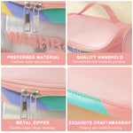 Travel Cosmetic Bag, Makeup Bag for Women Travel Toiletry Bag, Waterproof Toiletries Bag Portable Zippered Cosmetic Bag for Home & Travel, Pink