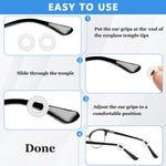 HASTHIP® 10 Pairs Glasses Ear Grip Silicone Eyeglasses Temple Tip Sleeve Retainer Holder, Comfort Anti-Slip Glasses Retainers for Spectacle Sunglasses Reading Eyewear (Black+Clear)