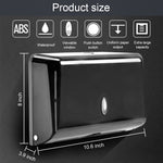 Tissue Holder for Bathroom, Large Tissue Paper Holder Wall-Mounted Paper Towel Dispensers, Black Transparent Paper Towel Holders for Hotels Restaurants Bathroom Kitchen, Holds 200 Paper