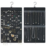 Hanging Jewellery Organisers, Dual-sided Necklace & Earrings Organizer, Large Felt Jewelry Organizer Hanger for Closet, Wall, Door - Holds Up to 300 Pairs of Earrings and 30 Necklaces