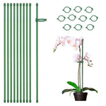 HASTHIP® 10pcs Plant Stakes Suport, Reusable Palstic 45cm Plant Stake Flower Support Stake Rings, Adjustable Plant Support Sticks for Phalaenopsis Orchid Single Stem Flowers Amaryllis Peony Lily