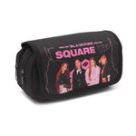 Blackpink Prints Cosmetic Bag Organizer Pencil Box Case Large Capacity Double Zippers Pouch for Blackpink Fans, Fashion Stationary Bag for Women School Girls Boys Gifts