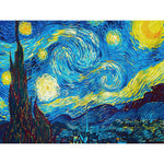 Diamond Painting Kit, 5D Diamond Painting Kit, The Starry Night by Master Van Gogh, Rhinestone Extremely Shiny Diamond Painting Art, Abstract Style Room Decoration (30cm x 40cm)