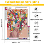 Diamond Painting Kit for Adults & Kids, 12x16inch DIY Canvas Flowers Painting Kits, Very Suitable for Home Leisure and Wall Decoration, Gift for Kids and Adults