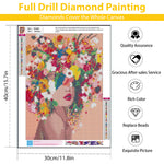HASTHIP® Diamond Painting Kit for Adults & Kids, 12x16inch DIY Canvas Flowers Painting Kits, Very Suitable for Home Leisure and Wall Decoration, Gift for Kids and Adults