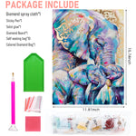 HASTHIP® Elephant Diamond Painting Kit with Round Diamonds, 5D Diamond Painting Kit for Adults & Kids, 30 X 40cm Full Drill Elephant Gem Art Painting Kit for Home Wall Decor Gifts (12x16inch)