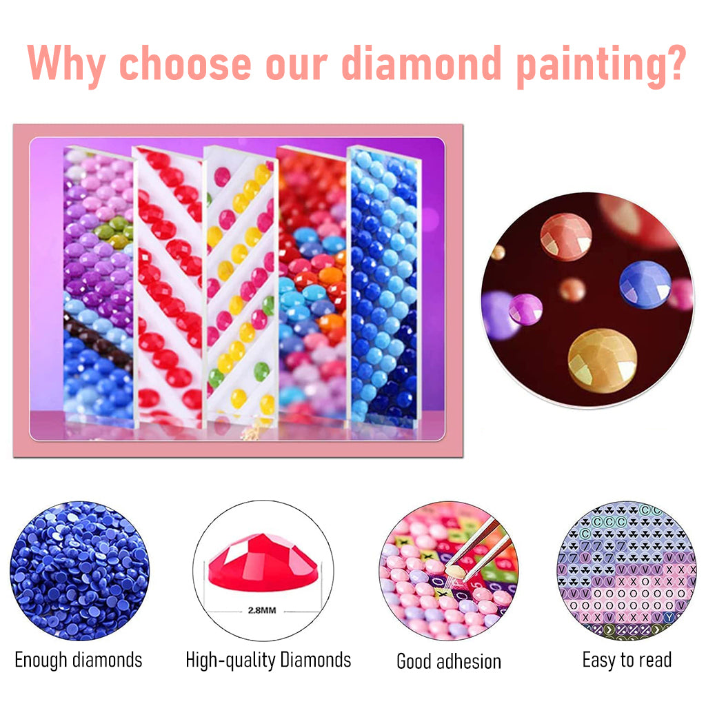 Elephant Diamond Painting Kit with Round Diamonds, 5D Diamond Painting Kit for Adults & Kids, 30 X 40cm Full Drill Elephant Gem Art Painting Kit for Home Wall Decor Gifts (12x16inch)