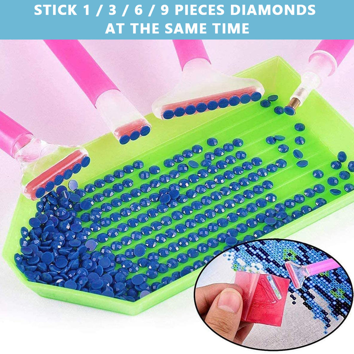 5D DIY Diamond Painting Tools and Accessories Kits with Diamond Painting Trays and 4 Pens, Diamond Roller, 28-Grids Diamond Organizer, Diamond Art Painting Tool Kit (Without Diamonds)