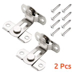 2 Pcs Cupboard Lock Stainless Steel 90° Door Buckle Bolt Barn Door Lock Right Angle Latches Bar Latch Safety Door Lock for Door, Fence, Cabinet, Chicken Coop, 2.4 inch