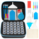 HASTHIP® 5D Diamond Painting Tools and Accessories Kits with 30 Slots Diamond Painting Storage Container, Storage Bag, Diamond Painting Trays and Pens, Tweezer and Correction tools (Without Diamonds)