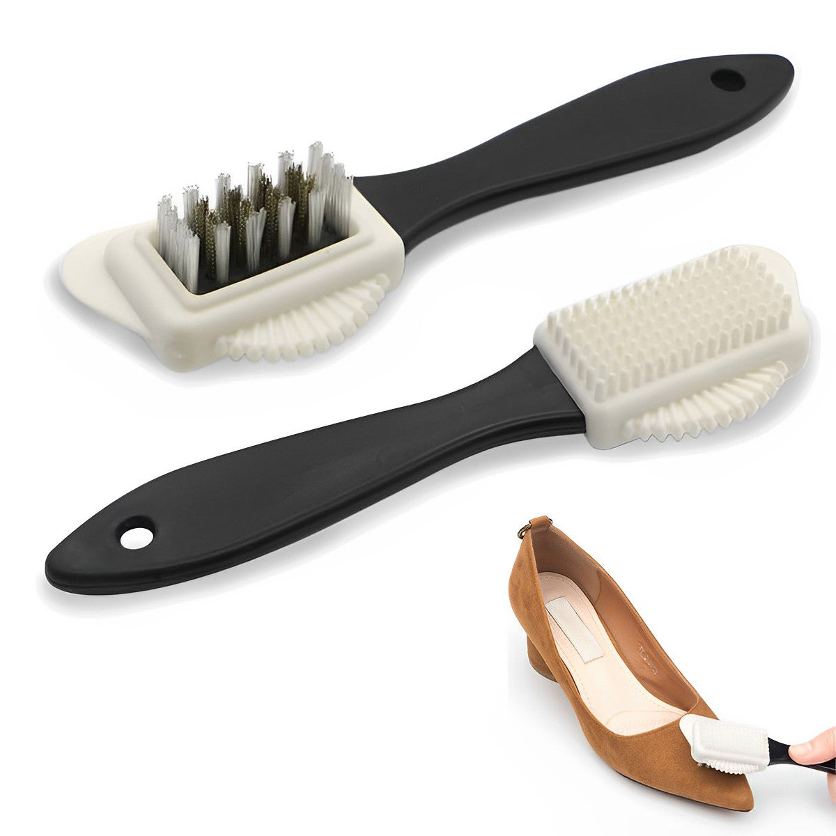 3 in 1 Suede Shoe Cleaner Brush, Cleaner for Suede Boots, Cleaning & Refreshing Brush for Suede Leather Products with Brass & Nylon Bristles