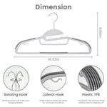 HASTHIP® 10pcs Plastic Clothes Hangers Dry Wet Hangers Space Saving Clothes Hangers, Durable Clothes Hangers with Non-Slip Pads, Clothes Hanger for Bedroom Closet Wardrobe for Shirts, Pants, Scarves
