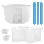 9PCS Silicone Measuring Cups for Resin, Reusable Resin Measure Cup with 600&100ml, Silicone Stir Sticks, Resin Mixing Kit for Epoxy Resin, Molds, Jewelry Making, Waxing