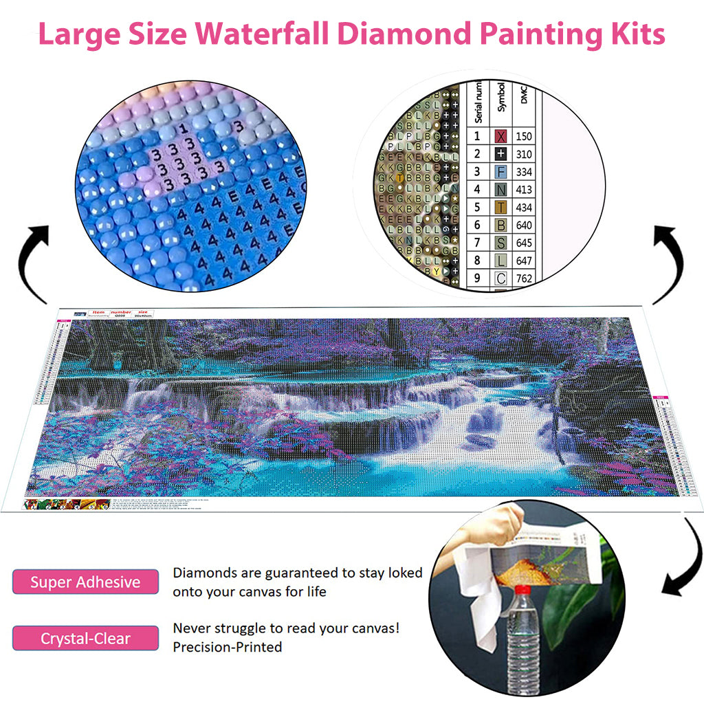 5D Diamond Painting Kit, 27.5 X 15.7inch Large Size Waterfall Diamond Painting Kits for Adults, Art Diamond Painting for Home Wall Decor