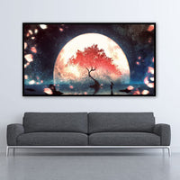 HASTHIP® 5D Diamond Painting Kit, 27.5 X 15.7inch Large Size Moon Tree Diamond Painting Kits for Adults, DIY Full Drill Crystal Rhinestone Arts and Crafts, Art Diamond Painting for Home Wall Decor