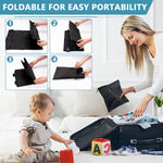 HASTHIP® Airplane Footrest for Kids, Toddler Travel Bed, Airplane Foot Hammock for Baby with Anti-Slip Design, Airplane Seat Extender for Kids, Portable Airplane Travel Accessories, 79 * 44cm (Black)