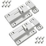 Stainless Steel Door Lock Sliding Latch with Screws Heavy Duty Security Slide Lock for Door, Window, Cabin, Chicken Coop, Barn (2 Pcs, Silver)