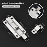 Stainless Steel Door Lock Sliding Latch with Screws Heavy Duty Security Slide Lock for Door, Window, Cabin, Chicken Coop, Barn (2 Pcs, Silver)